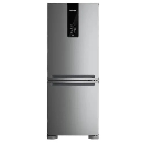 Geladeira Brastemp Bre57fk Frost Free Inverse Com Painel Digital, Turbo Freezer E Ice Inox  447l - 110v